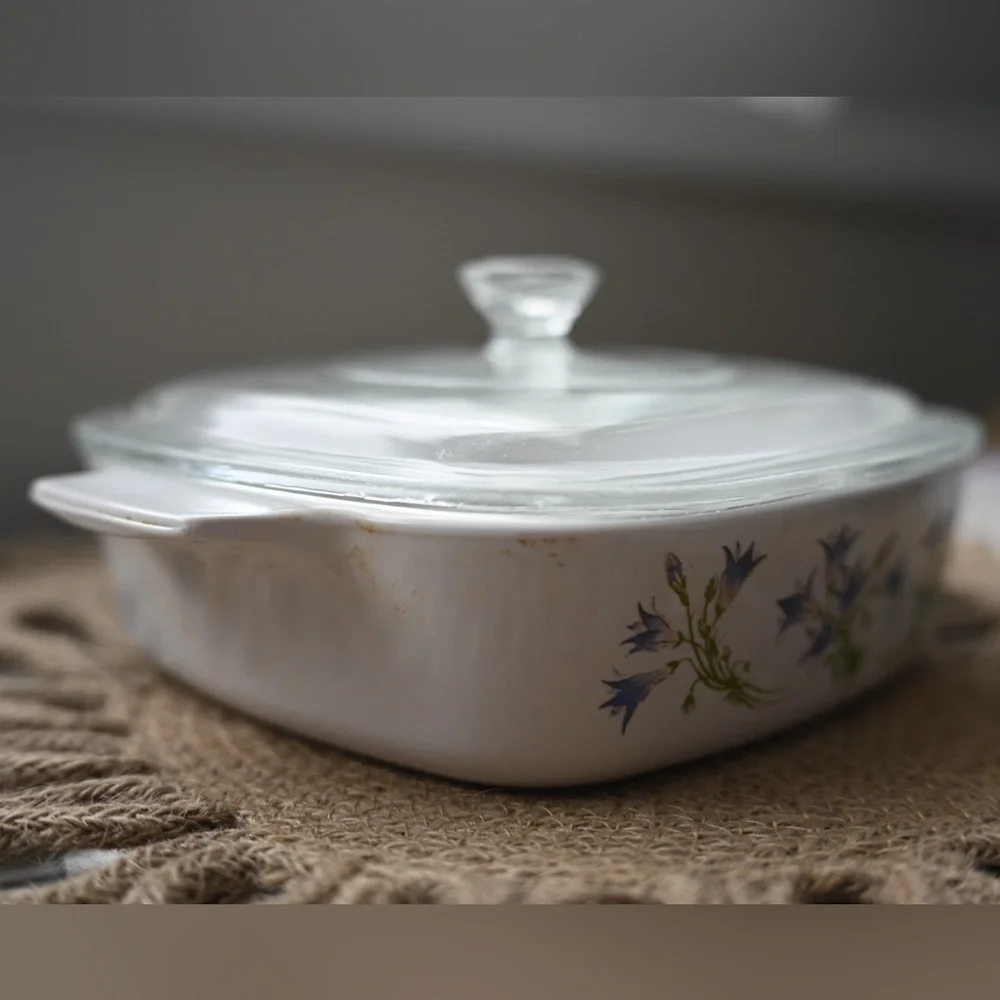 Vintage CorningWare Blue Dusk 1Qt 1L Casserole Dish with Lid Pyrex Made In USA - Picture 4 of 16